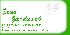 erno gajdusek business card